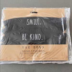 NWT Rae Dunn Smile/ Be Kind Reusable Face Masks
